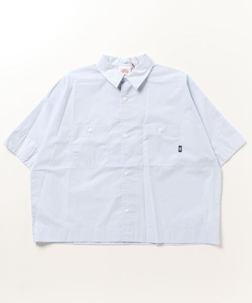 （美品、一度の数時間だけ着用）ダントン☆DANTON☆シャツ☆38 Danton（ダントン） 半袖シャツ 38 サックスブルー レディース