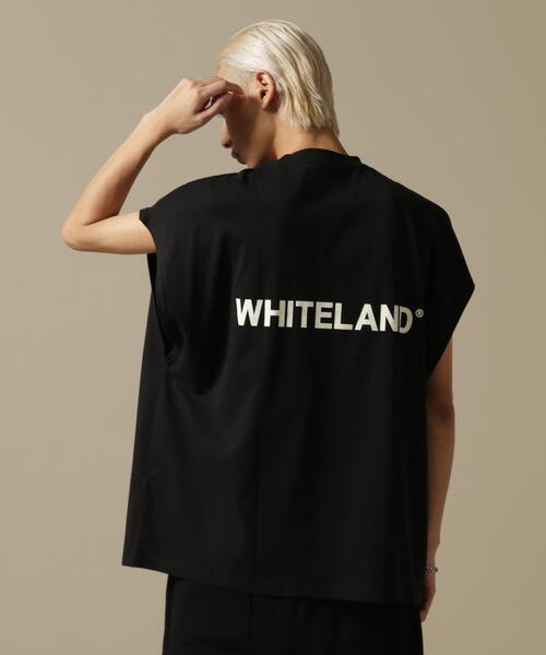 「WHITELAND」 ノースリーブトップス L ブラック メンズ_画像4