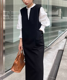 「CAPRICIEUX LE'MAGE」 ノースリーブワンピース FREE ベージュ レディースの画像7