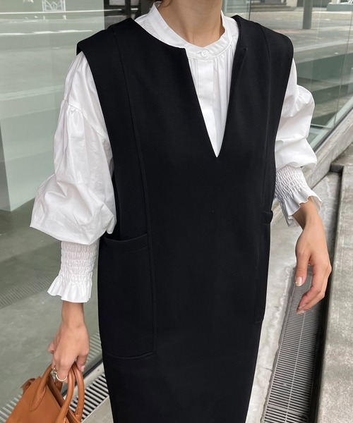 「CAPRICIEUX LE'MAGE」 ノースリーブワンピース FREE ベージュ レディースの画像8