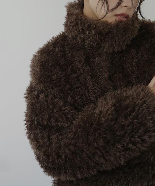 hellam（ヘラム） コート アウター スタンドカラーフェイクファー