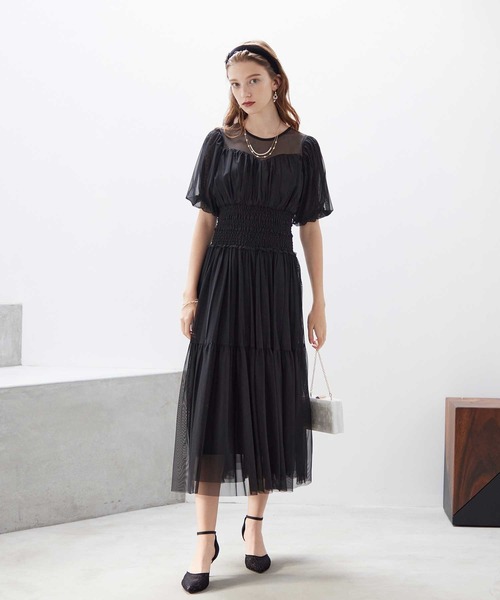 「Dorry Doll」 半袖ワンピース M パープル レディース_画像2