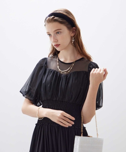 「Dorry Doll」 半袖ワンピース M パープル レディース_画像5