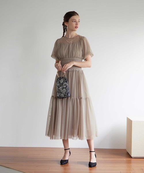「Dorry Doll」 半袖ワンピース M パープル レディース_画像6