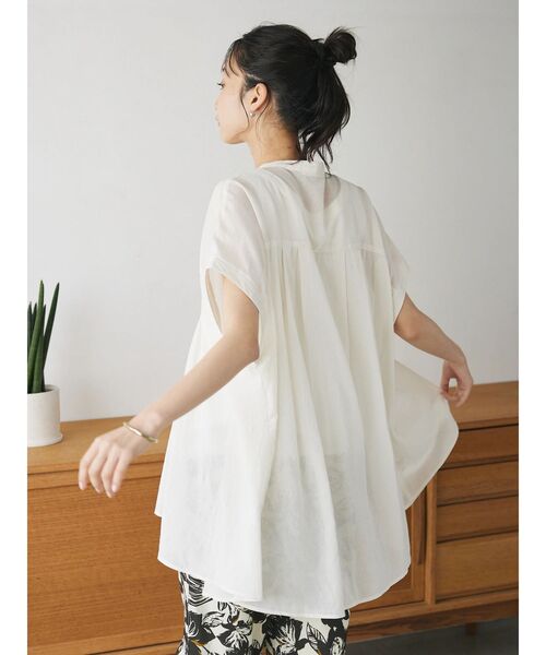 「CRAFT STANDARD BOUTIQUE」 半袖ブラウス FREE モカ レディース_画像4