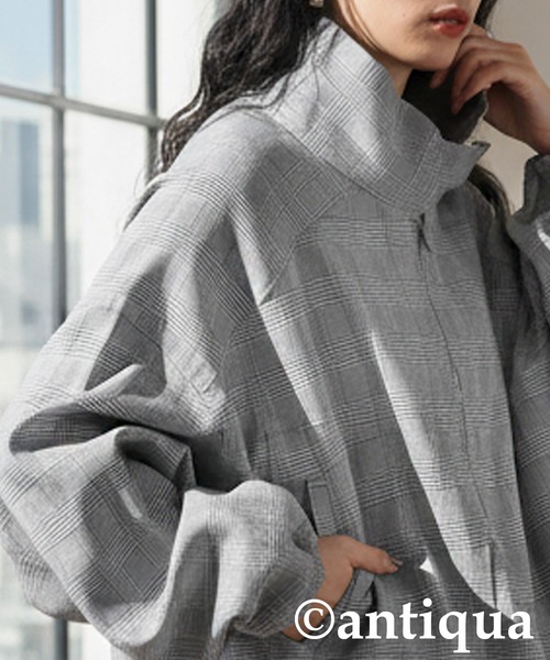 antiqua（アンティカ） ブルゾン アウター 千鳥チェック柄 プル