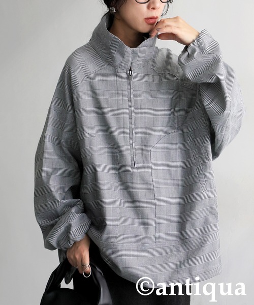 antiqua（アンティカ） ブルゾン アウター 千鳥チェック柄 プル