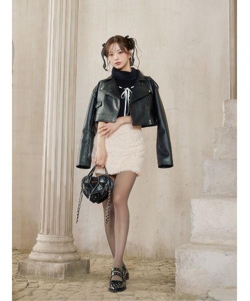 「Darich」 ライダースジャケット FREE ブラック レディース_画像9