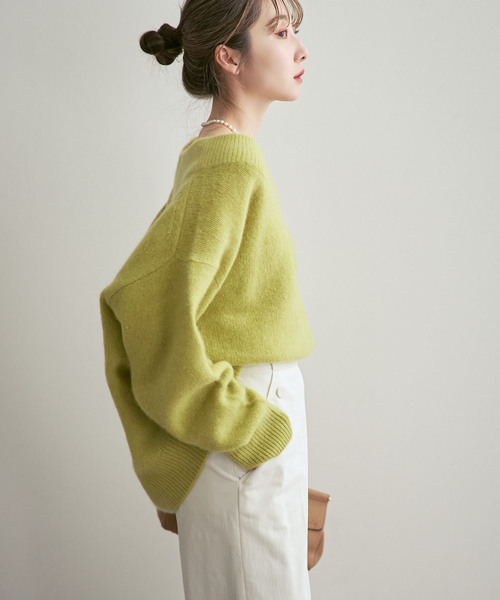 NOBLE（ノーブル） ニット セーター 「追加」YAKワイドVネックニット