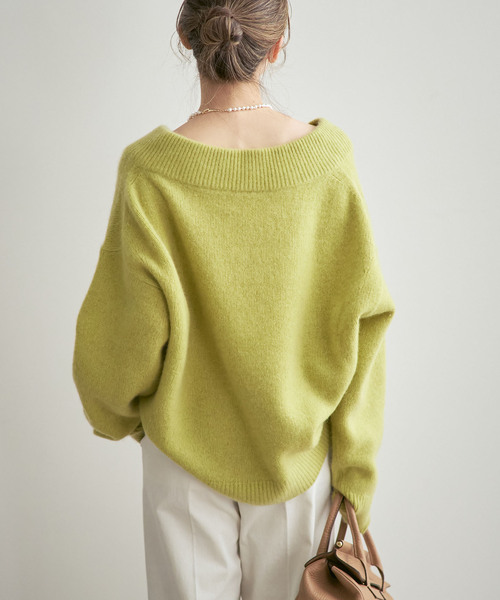 NOBLE（ノーブル） ニット セーター 「追加」YAKワイドVネックニット