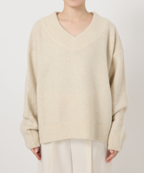 NOBLE（ノーブル） ニット セーター 「追加」YAKワイドVネックニット