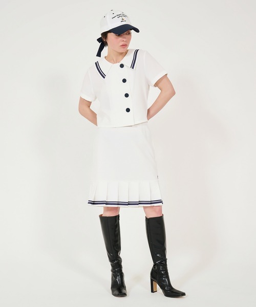 「TINA:JOJUN」 半袖ブラウス M ネイビー レディース_画像7
