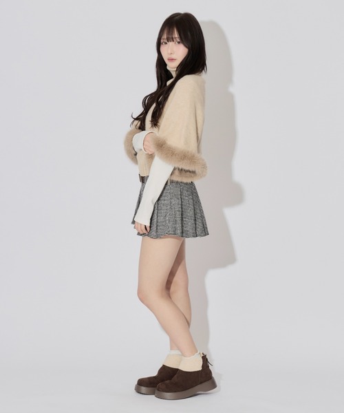 ALLuRing ChaRm スカート Houndstooth Check Pleated Mini Skirt