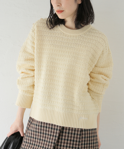 【NEW】ジャーナルスタンダード レサージュ（journal standard L’essage）/【GANNI/ガニー】Cotton Wool Mix Boxy Cardigan：ニット journal standard L'essage（ジャーナルスタンダード レサージュ