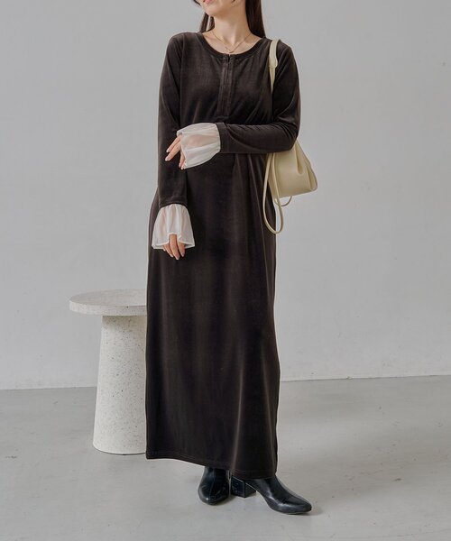 CAPRICIEUX LE'MAGE⭐︎ベロアワンピース CAPRICIEUX LE'MAGE（カプリシューレマージュ） ワンピース 「低身長