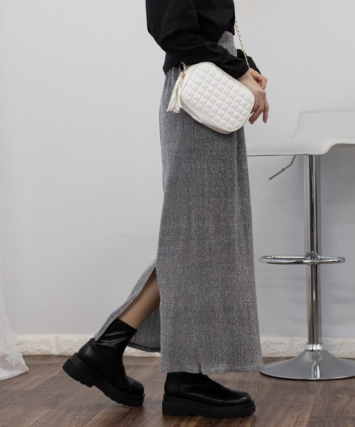 「pumpkin port」 タイトスカート M チャコールグレー レディース_画像8