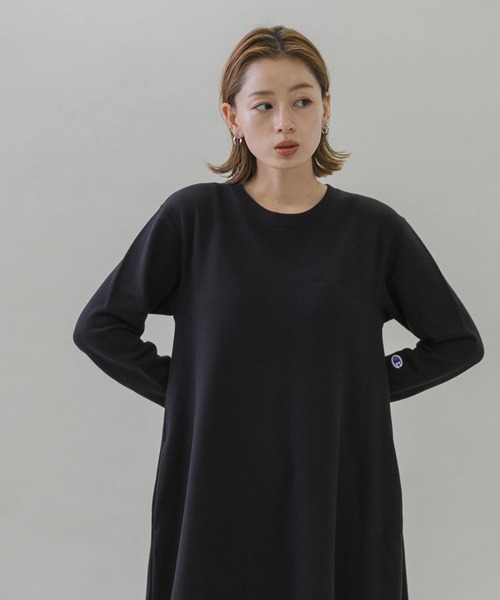 Champion（チャンピオン） 長袖ワンピース FREE ブラック レディース