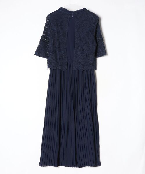 「DRESS PLUS」 半袖ワンピース X-LARGE ネイビー レディース_画像2