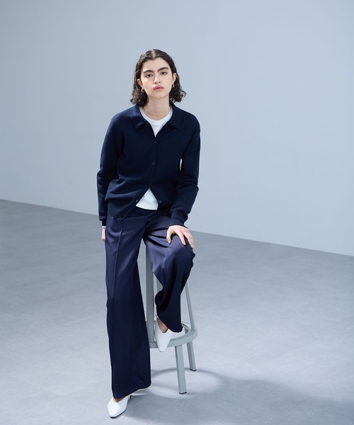 「N.O.R.C」 ニットカーディガン フリー ネイビー レディース_画像8