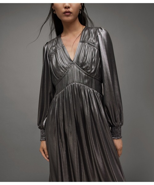 「ALLSAINTS」 長袖ワンピース 6 グレー系その他 レディース_画像7