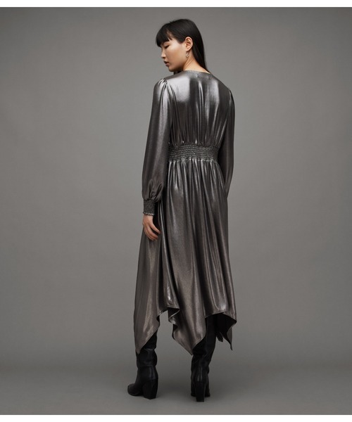 「ALLSAINTS」 長袖ワンピース 6 グレー系その他 レディース_画像8