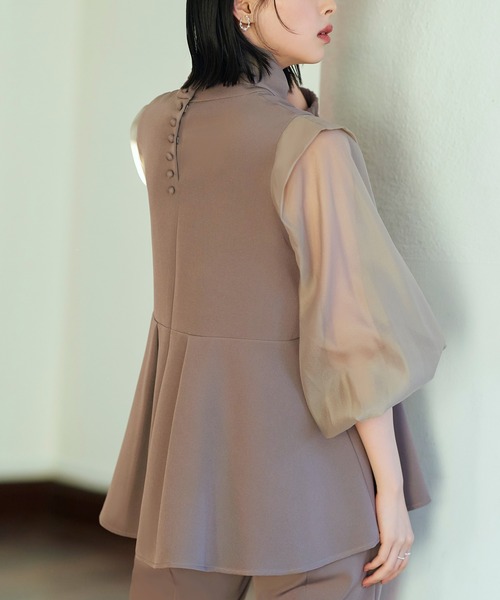 「RUIRUE BOUTIQUE」 セットアップ LL モカ レディース_画像4