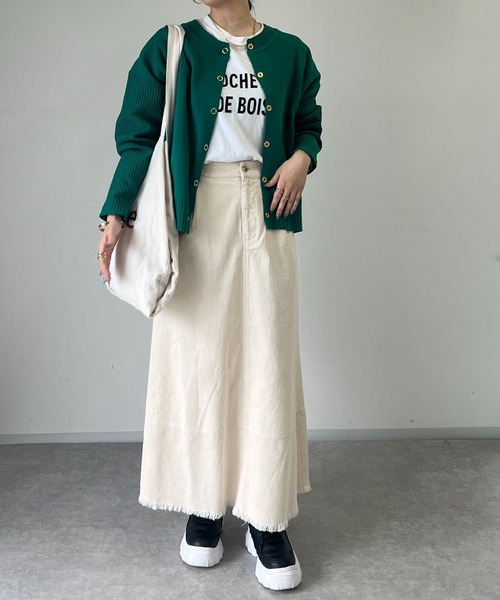 「un dix cors」 ニットカーディガン FREE オレンジ レディース_画像9