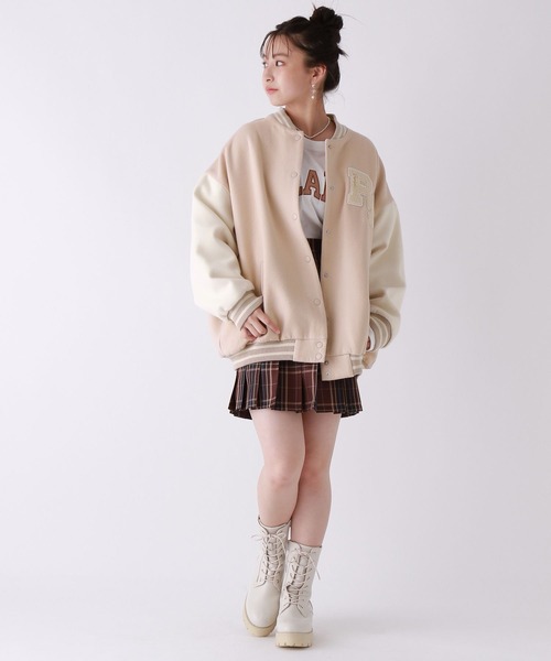 「repipi armario」 「KIDS」スタジャン LARGE ブルー キッズ_画像6