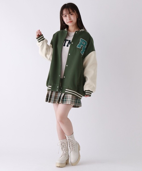 「repipi armario」 「KIDS」スタジャン LARGE ブルー キッズ_画像7