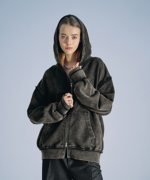 「selle glant」 ジップアップパーカー SMALL ブラック メンズ_画像3