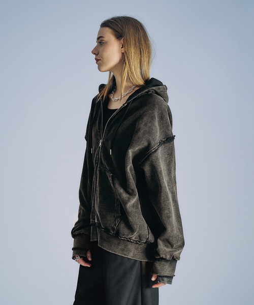 「selle glant」 ジップアップパーカー SMALL ブラック メンズ_画像4