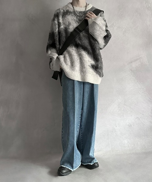 「SERACE」 長袖ニット S グレー メンズ_画像3