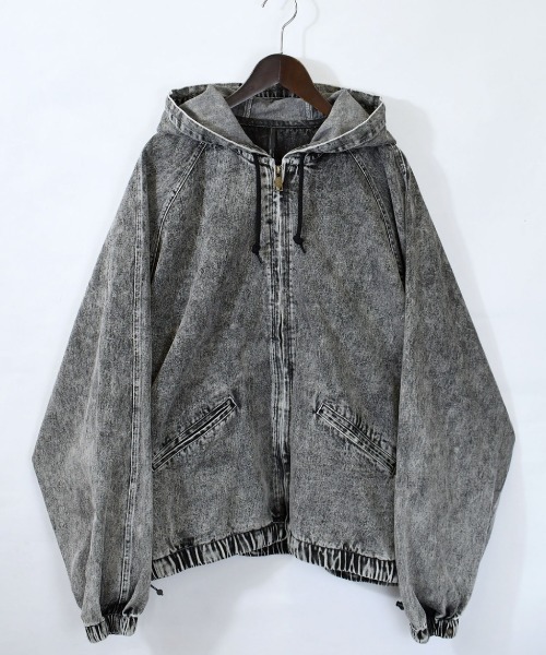 19800→13000 NEW  デニムジャケット フーディー NOIZY デニムジャケット gジャン Vintage like denim hoodie