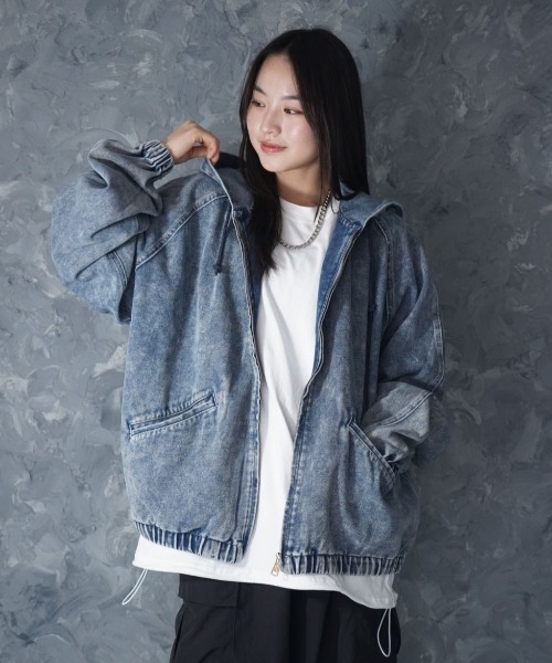 NOIZY デニムジャケット gジャン Vintage like denim hoodie