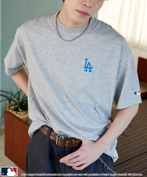 PUBLUX（パブリュクス） tシャツ 「機能性素材」別注MLB ワンポイント