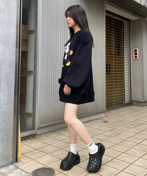 「Candy Stripper」 スウェットカットソー 2 ブラック レディース_画像7