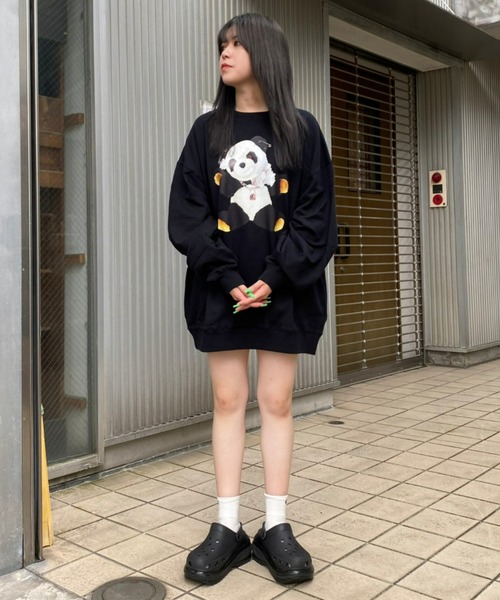 「Candy Stripper」 スウェットカットソー 2 ブラック レディース_画像8