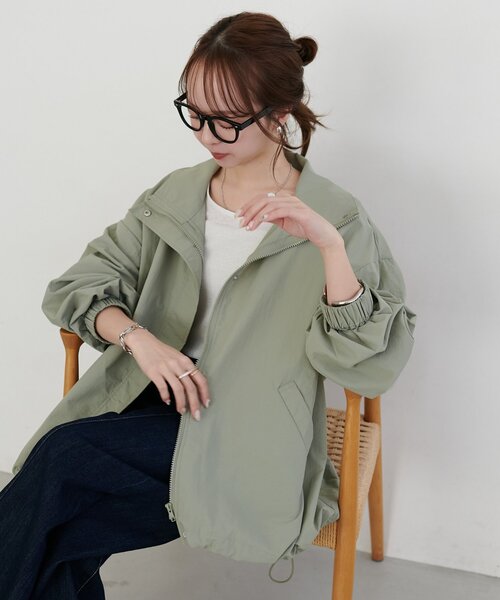 【新品タグ付】DISCOAT ブルゾン　ナイロンスタンドロングブルゾン　アウター セール】【WEB限定】ナイロンスタンドロングブルゾン（ブルゾン