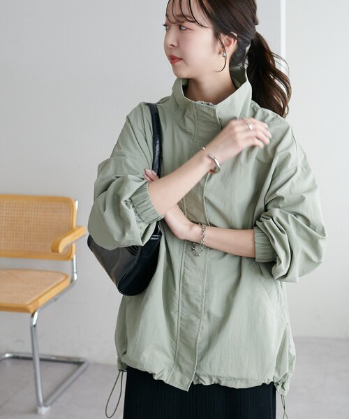 【新品タグ付】DISCOAT ブルゾン　ナイロンスタンドロングブルゾン　アウター セール】【WEB限定】ナイロンスタンドロングブルゾン（ブルゾン