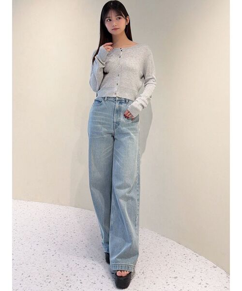 ジーンズ デニム デニムパンツ バックリボンデニムパンツ レディースの画像