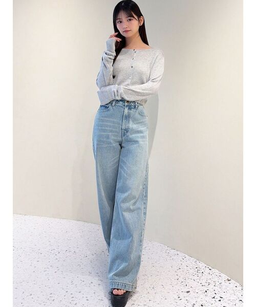 ジーンズ デニム デニムパンツ バックリボンデニムパンツ レディースの画像