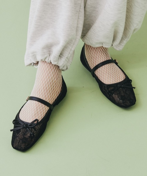 FUULLY STUDIO パンプス シアーレースリボンパンプス : ZOZOTOWN Yahoo