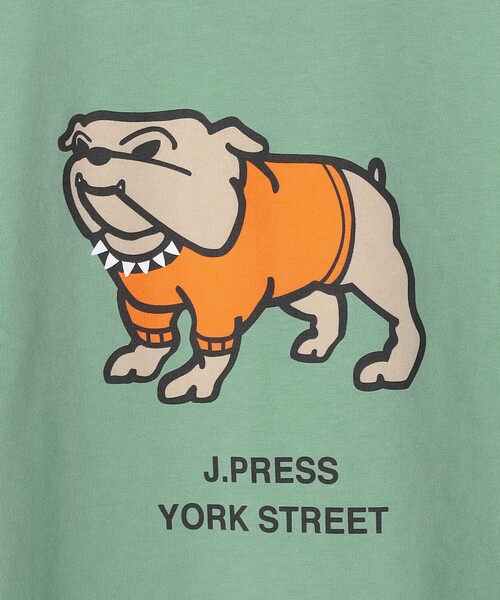 【美品】ジェイプレスヨークストリート❤長袖 Tシャツ　ロンT　メンズ J.PRESS YORK STREET tシャツ 「UNISEX」ブルドックプリント クルー