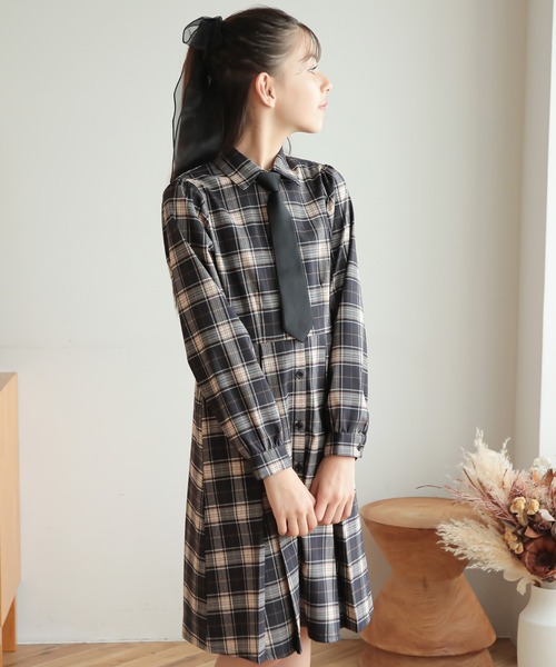 「Amourire girl」 「KIDS」シャツワンピース 140cm ベージュ キッズ_画像6