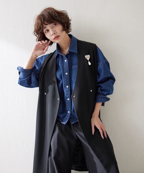 「ear PAPILLONNER」 「SUMI STYLE」長袖シャツ FREE インディゴブルー レディースの画像