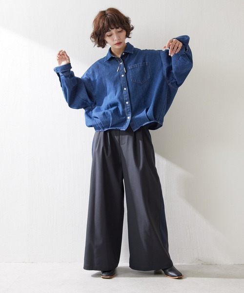 「ear PAPILLONNER」 「SUMI STYLE」長袖シャツ FREE インディゴブルー レディースの画像