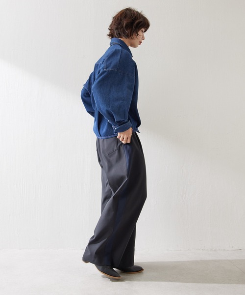 「ear PAPILLONNER」 「SUMI STYLE」長袖シャツ FREE インディゴブルー レディースの画像