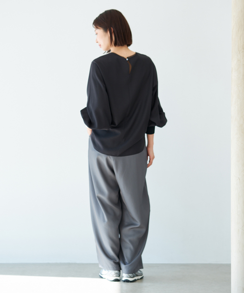IENA　シアーボトルネックブラウス　ブラック　タグ付試着のみ IENA（イエナ） ブラウス シャツ クルーネックシアーリブブラウス