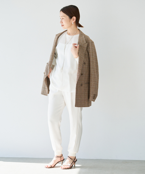 yuca＊ほぼ未使用＊イエナ クルーネック ブラウス 盛り袖 IENA（イエナ） ブラウス シャツ クルーネックシアーリブブラウス