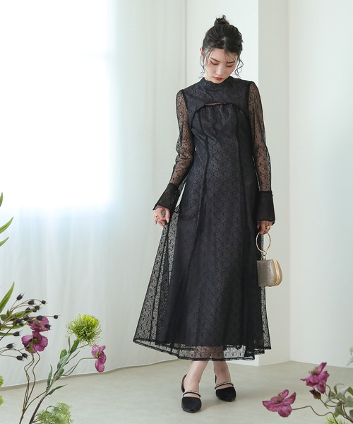 「Kana」 長袖ワンピース M ブラック レディースの画像